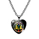 Чакра тема йога сердце стекло кулон ожерелье CHAK-PW0001-021Q-1