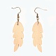 Wood Beads Dangle Earrings EJEW-JE02771-03-1