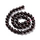 Natural Garnet Round Beads Strands G-A025-02-3