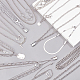Anattasoul 18 piezas 18 estilo aleación bordillo y clip y cadena de espiga conjunto de collares NJEW-AN0001-43-5