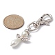 Angel Alloy & Glass Pearl Beads Pendants Decorations HJEW-JM01103-3