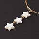 Natural Shell Star Pendant Necklace with 304 Stainless Steel Cable Chain for Women NJEW-C016-01G-5