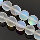 Dyed Frosted Round Synthetic Moonstone Beads Strands G-E302-104-6mm-06-1