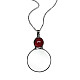 Flache runde Glaslupenanhänger-Halskette für Frauen TOOL-PW0002-06B-1