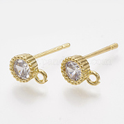 Латунные серьги с цирконом KK-T035-82