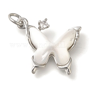 Подвески из латуни с микропаве из кубических цирконий и ракушек KK-K388-81P
