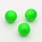 Aucun trou pulvérisation laiton de fluorescence peint perles de ballon rond correspondent pendentifs cage KKB-J004-01