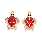 Rhinestone сплава и эмали подвески PALLOY-T092-40G-03