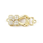 Замки из латуни с микропейвом и прозрачным фианитом KK-U059-16G