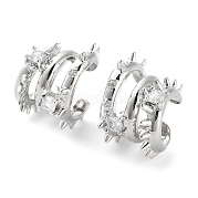 Женские серьги-каффы из латуни с микропаве и цирконием EJEW-D086-11P