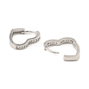 Серьги-кольца из латуни с микропаве из кубического циркония EJEW-D078-23P