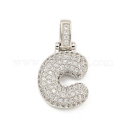 Латунные микропаве прозрачные подвески с фианитом KK-B099-01P-C