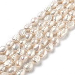 Fili di perle di perle d'acqua dolce coltivate naturali, riso, bisque, 8.5~15x7~8mm, Foro: 0.7 mm, circa 33pcs/filo, 13.58 pollice (34.5 cm)