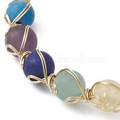 Bracciale rigido con perline miste naturali e sintetiche&nbsp;BJEW-JB09592