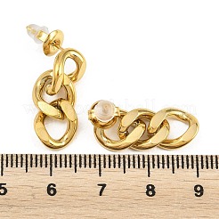 Ohrstecker im Bordsteinketten-Stil aus Edelstahl 304 mit Hängefunktion&nbsp;EJEW-T052-01G