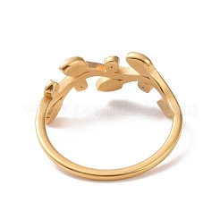 Kristall-Strassblatt-Fingerring mit Emaille&nbsp;RJEW-D120-20B-G