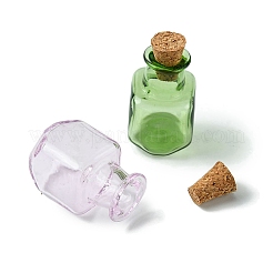 10 Stück 5 Farben quadratische Glaskorkenflaschen-Ornament&nbsp;GLAA-FS0001-72
