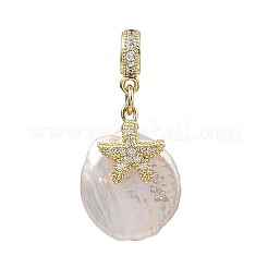 Messing mikro pflastern klare kubik zirkonia europäische baumeln charme&nbsp;PALLOY-JF05895-02
