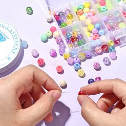200pcs 10 Arten undurchsichtige Acrylperlen&nbsp;MACR-CJ0001-46