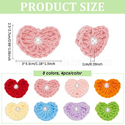 32 Stück 8-Farben-Herz-Wollstrick mit Kunststoff-Perlen-Cabochons&nbsp;DIY-FG0005-57