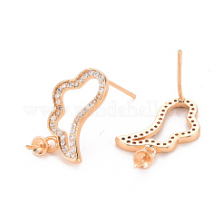 Minuteria in ottone con micro pavé di zirconi chiari&nbsp;KK-T062-234G-NF