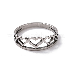 Anlaufgeschützter 201 Edelstahl-Hohlherz-Fingerring zum Valentinstag&nbsp;RJEW-J051-35P