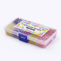 Perle di vetro crackle trasparente&nbsp;CCG-X0008-02-4mm