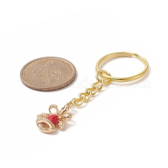 Schlüsselanhänger mit Emaille-Anhänger aus Legierung mit Weihnachtsglocke&nbsp;KEYC-JKC00455