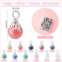 110 pièces 11 couleurs galvanoplastie pendentifs en verre&nbsp;PALLOY-TAC0309