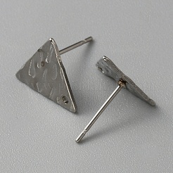 304 acciaio inossidabile testurizzato geometria orecchini a perno con foro&nbsp;STAS-WH0027-54H