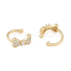Manschettenohrringe aus Messing mit Mikropflaster und klaren Zirkonia für Damen&nbsp;EJEW-S225-19G-03