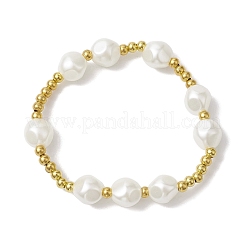 Conjunto de pulseras elásticas con cuentas de perlas de imitación de acero inoxidable 304&nbsp;BJEW-JB10874