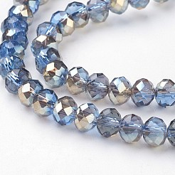 Fili di perline rondelle sfaccettate di vetro elettroplate&nbsp;EGLA-D020-6x4mm-54