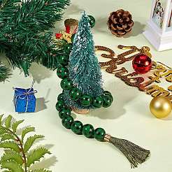 50pcs perles en bois naturel avec motif tartan&nbsp;DIY-SZ0003-11B