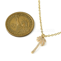 Collar de latón con dijes de circonita cúbica para mujer.&nbsp;NJEW-JN04926