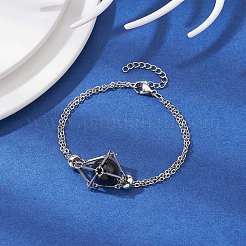 Anlaufgeschützter Makrameebeutel aus Edelstahl 201 geflochtener Edelsteinhalter Armbandherstellung&nbsp;BJEW-JB09620-02