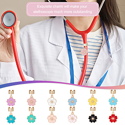 12 pendentif décoratif en forme de stéthoscope en alliage émaillé&nbsp;HJEW-OC00205