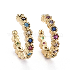 Messing Micro Pave Zirkonia Manschette Ohrringe&nbsp;ZIRC-H109-06G