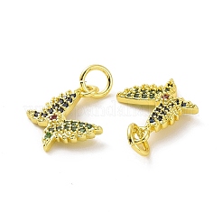 Messing Mikropflaster bunte Zirkonia Charms&nbsp;KK-E068-VF095