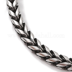 Weizenkettenarmbänder aus 304 Edelstahl für Männer&nbsp;BJEW-B096-36A-AS