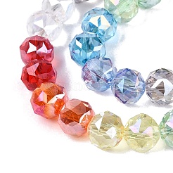 Chapelets de perles en verre transparent électrolytique&nbsp;EGLA-Q135-8MM-C03