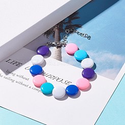 Bracelet en perles rondes plates en acrylique pour femme&nbsp;BJEW-JB07551