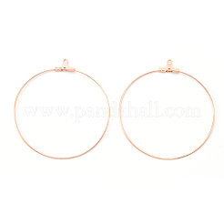 Boucles d'oreilles créoles en acier inoxydable 304 avec placage sous vide PVD&nbsp;STAS-T031-20-25mm-G-1