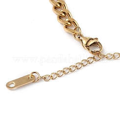 Bracciale a maglie tonde piatte con strass jet e catene barbazzale&nbsp;BJEW-G669-20G