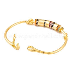 Messing-Armreifen mit Pavé-Zirkonia-Säule für Damen&nbsp;BJEW-S147-22G