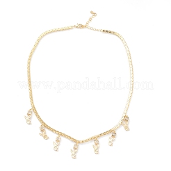 Collane girocollo in ottone con micro pavé di zirconi chiari&nbsp;NJEW-H308-02G