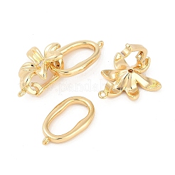 Micro pavé di ottone trasparente cubic zirconia piegato su fermagli&nbsp;LS-KK-U043-17G