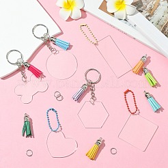 Portachiavi fai da te con ciondolo in acrilico con kit per la realizzazione di nappe in finta pelle scamosciata&nbsp;DIY-CJ0002-68