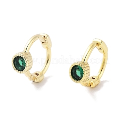Orecchini a cerchio da donna con pavé di zirconi cubici in ottone&nbsp;EJEW-L269-124G