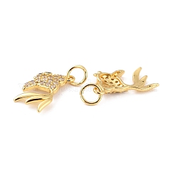 Pendentifs avec zircon cubiques à micro-pavés en laiton&nbsp;ZIRC-P091-12G-RS